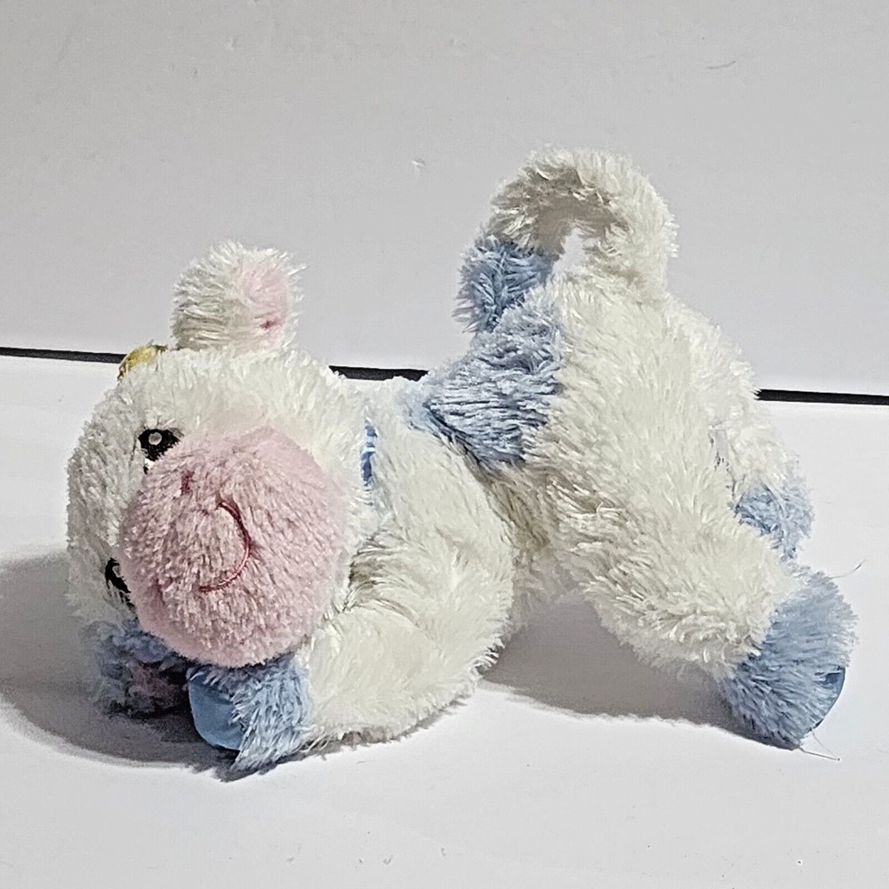 Garanimals Blue White Pink COW Plush Sewn Eyes Baby 8" Prestige Toy